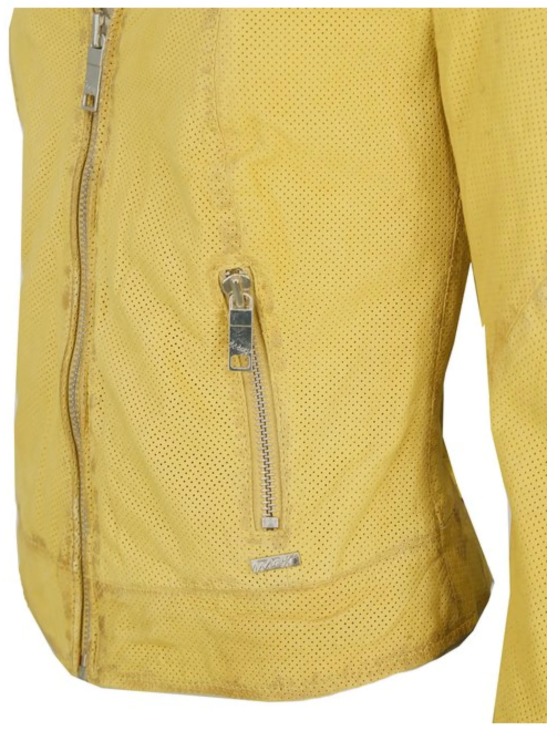 Maze Damen Lederjacke in gelb