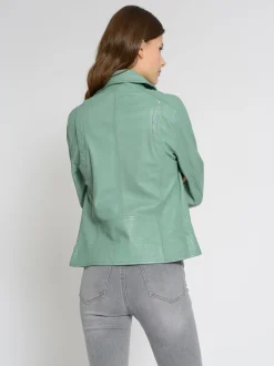 Maze Damen Lederjacke in grün