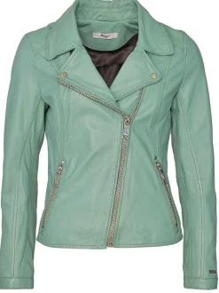 Maze Damen Lederjacke in grün