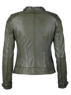 Maze Damen Lederjacke in grün