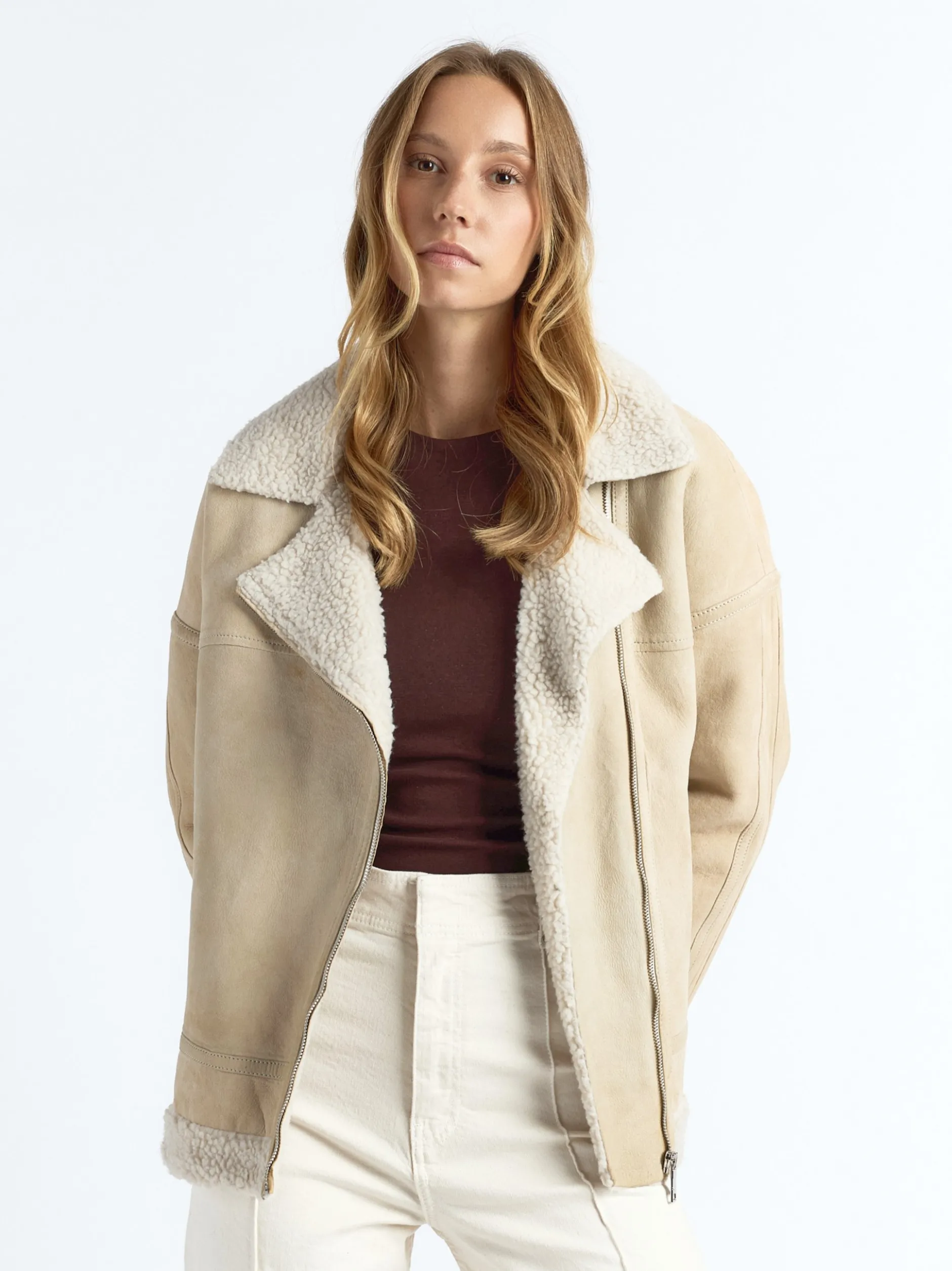 Maze Damen Lederjacke in mint