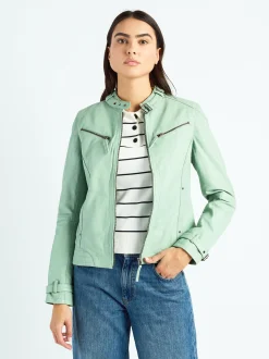 Maze Damen Lederjacke in mint