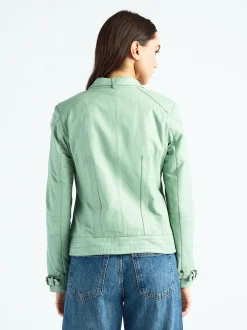 Maze Damen Lederjacke in mint