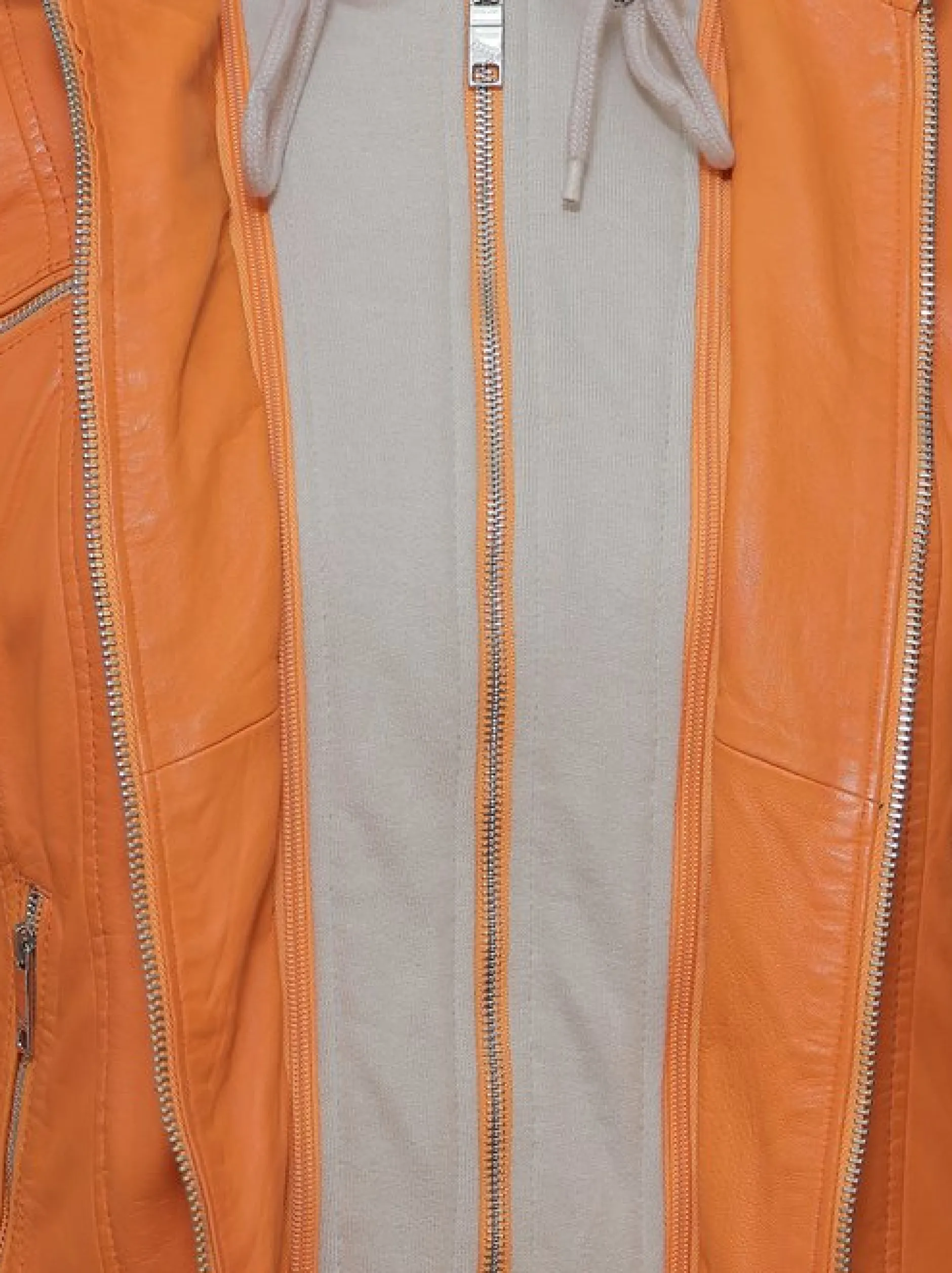 Maze Damen Lederjacke in orange