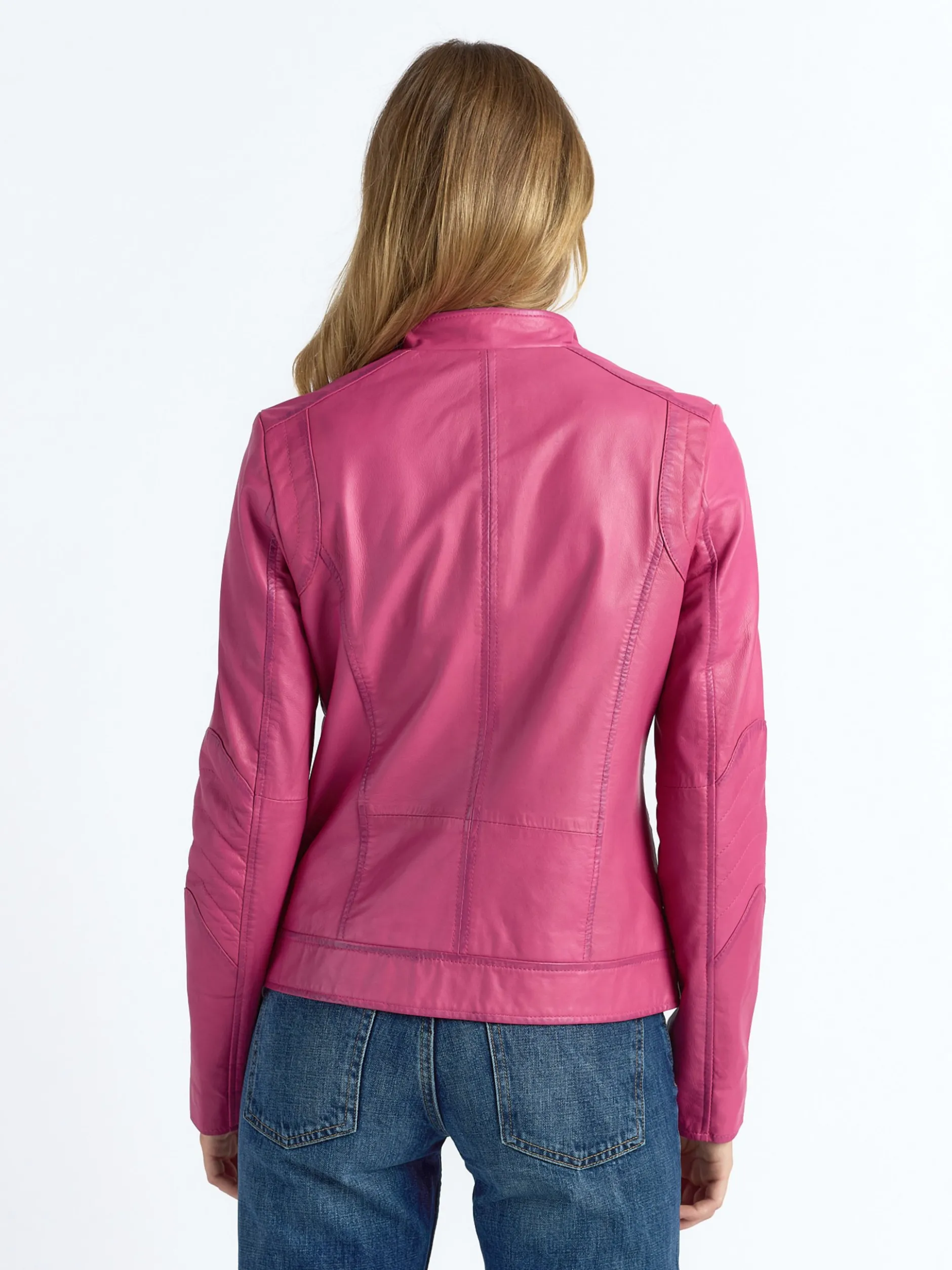 Maze Damen Lederjacke in pink
