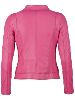 Maze Damen Lederjacke in pink