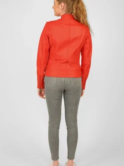 Maze Damen Lederjacke in rot
