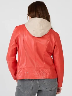Maze Damen Lederjacke in rot