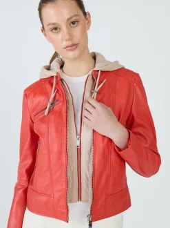 Maze Damen Lederjacke in rot