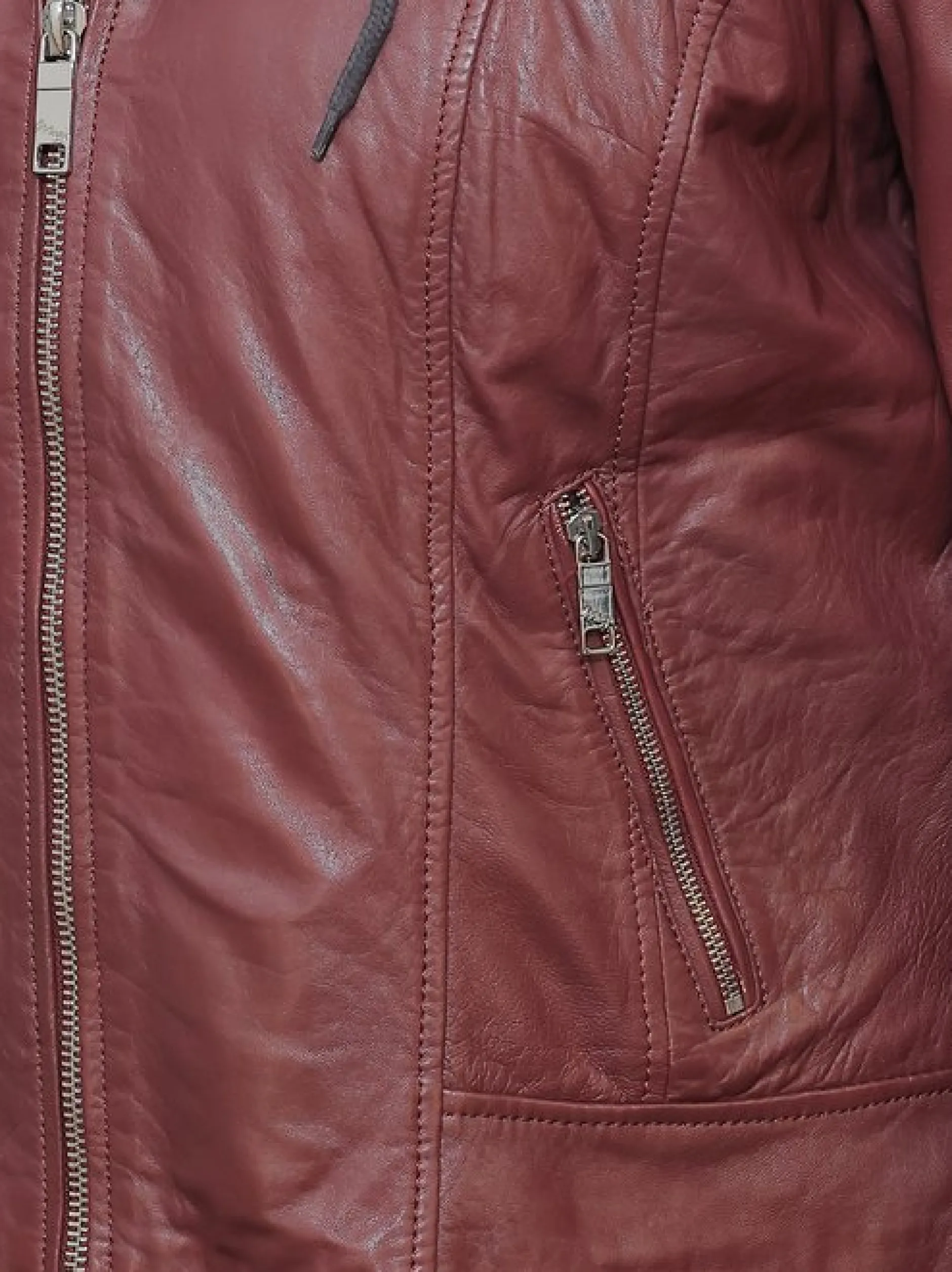 Maze Damen Lederjacke in rot