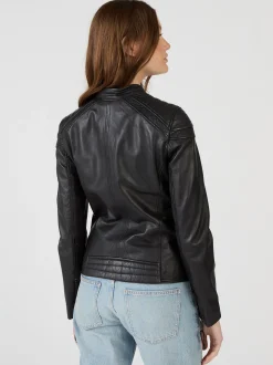 Maze Damen Lederjacke in schwarz