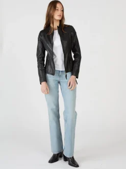Maze Damen Lederjacke in schwarz