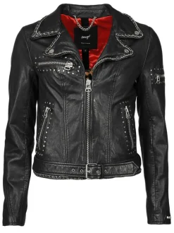 Maze Damen Lederjacke in schwarz