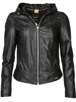 Maze Damen Lederjacke in schwarz