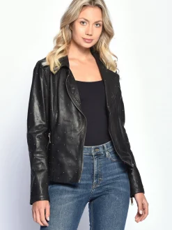 Maze Damen Lederjacke in schwarz