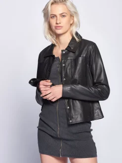 Maze Damen Lederjacke in schwarz
