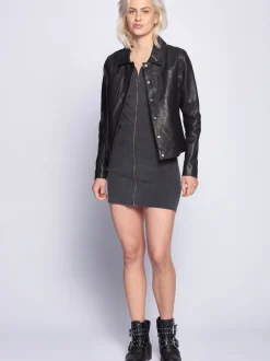Maze Damen Lederjacke in schwarz