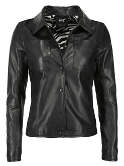 Maze Damen Lederjacke in schwarz