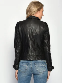Maze Damen Lederjacke in schwarz