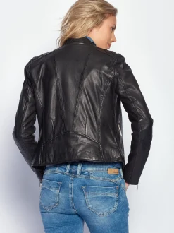 Maze Damen Lederjacke in schwarz