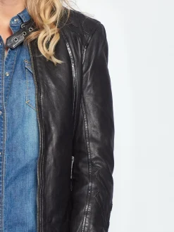 Maze Damen Lederjacke in schwarz