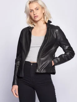 Maze Damen Lederjacke in schwarz