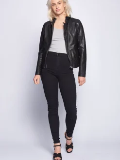 Maze Damen Lederjacke in schwarz