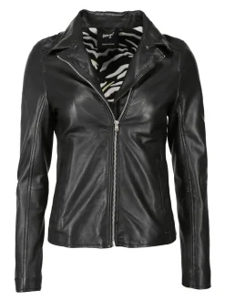 Maze Damen Lederjacke in schwarz
