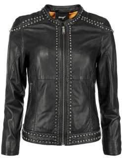 Maze Damen Lederjacke in schwarz