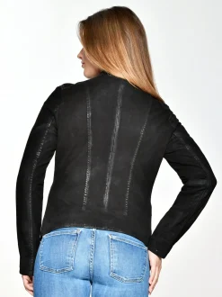Maze Damen Lederjacke in schwarz