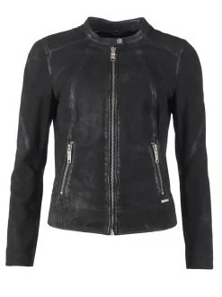 Maze Damen Lederjacke in schwarz