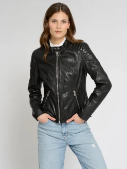 Maze Damen Lederjacke in schwarz