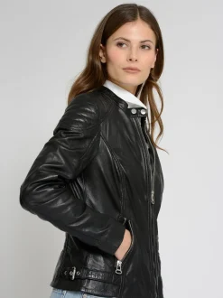 Maze Damen Lederjacke in schwarz