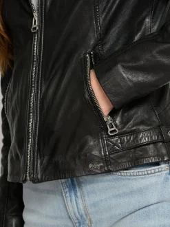 Maze Damen Lederjacke in schwarz