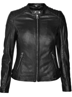 Maze Damen Lederjacke in schwarz