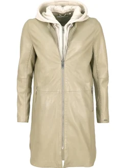 Maze Damen Ledermantel in grau