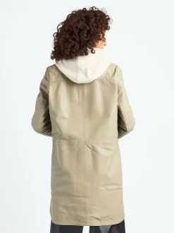 Maze Damen Ledermantel in grau