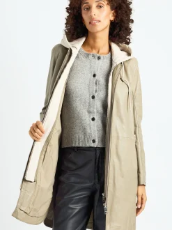 Maze Damen Ledermantel in grau