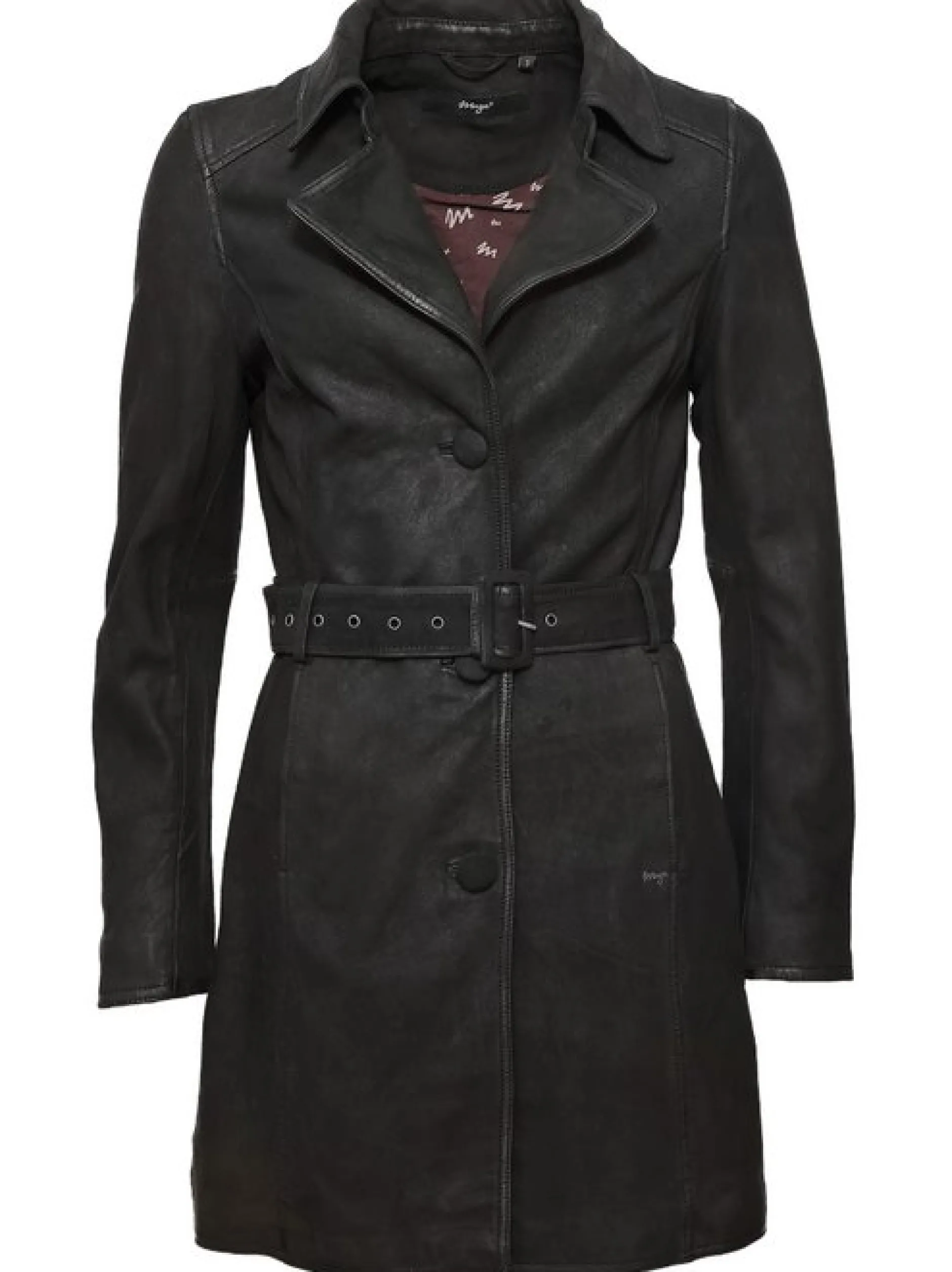 Maze Damen Ledermantel in schwarz