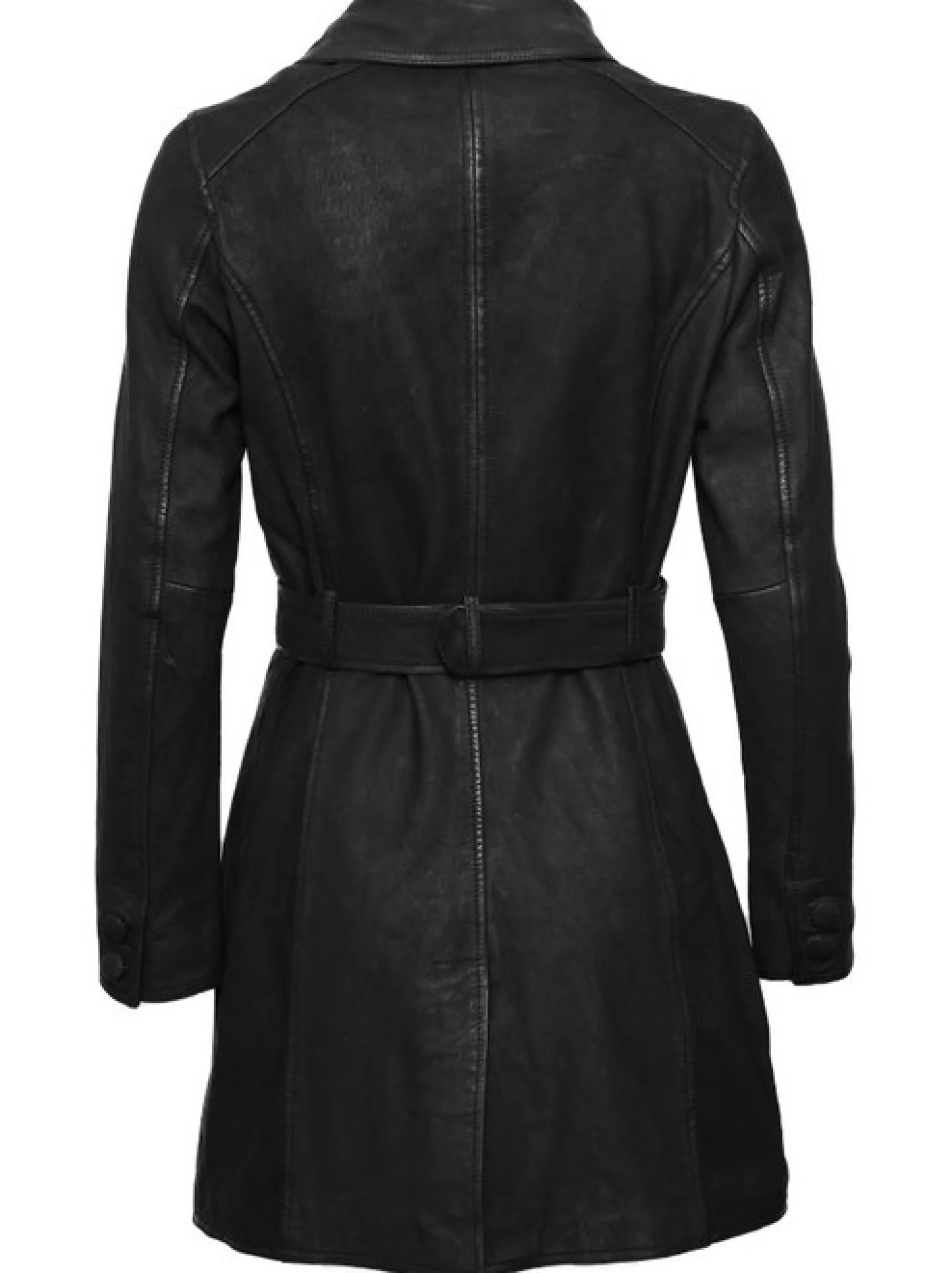 Maze Damen Ledermantel in schwarz