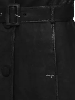 Maze Damen Ledermantel in schwarz