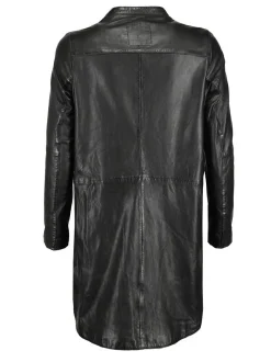 Maze Damen Ledermantel in schwarz