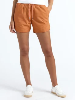 Maze Damen Ledershorts in aprikot