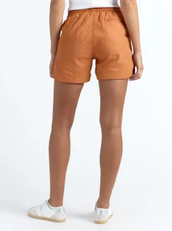 Maze Damen Ledershorts in aprikot