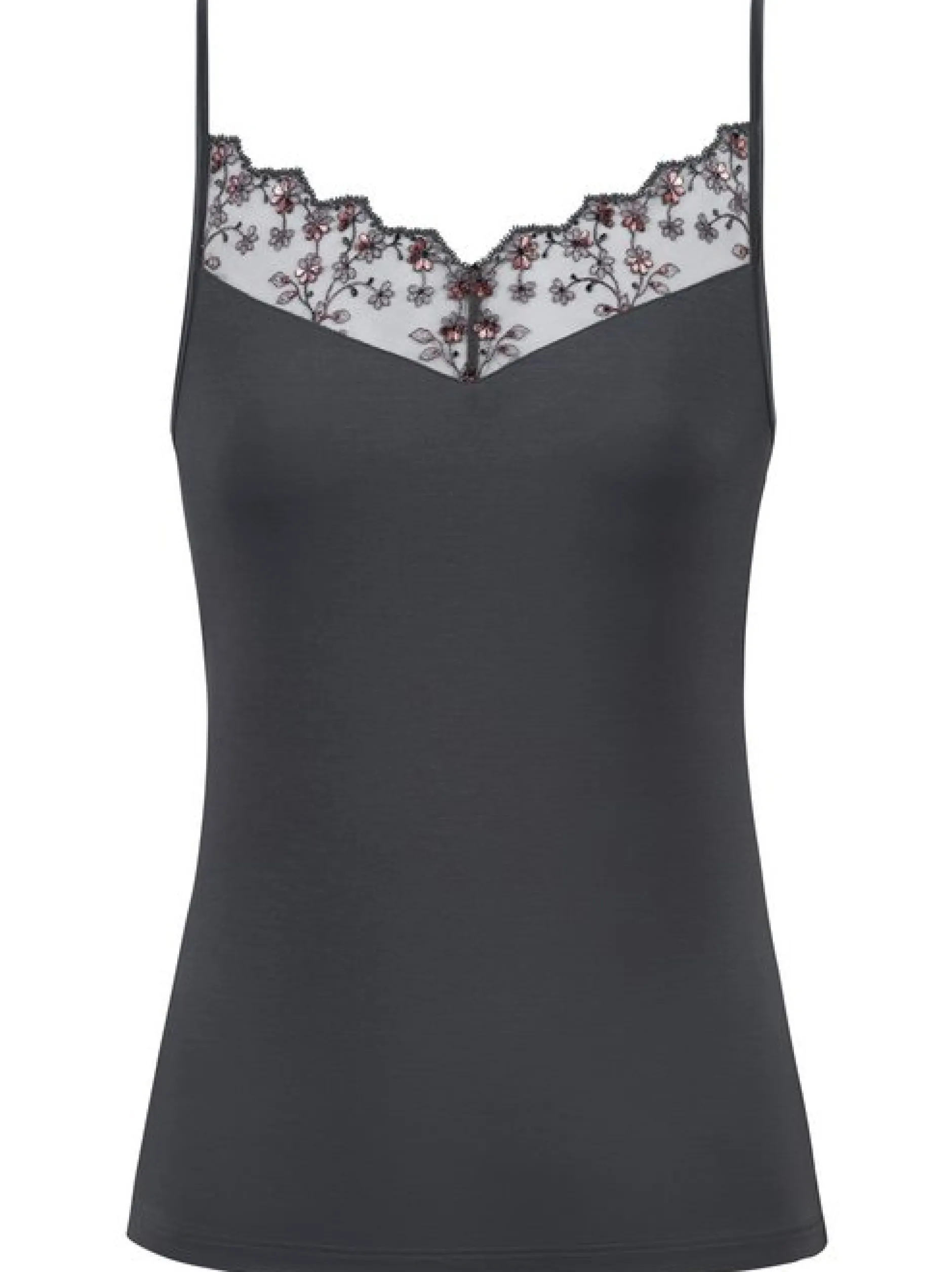 Mey Damen Spaghetti Top - Delighted in anthrazit