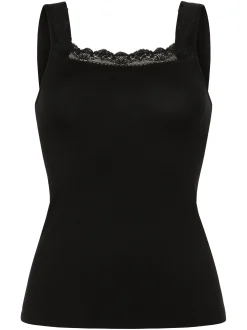 Mey Damen Top in schwarz - Ausschnitt: Karree