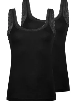 Mey Damen Unterhemden im 2er-Pack in schwarz