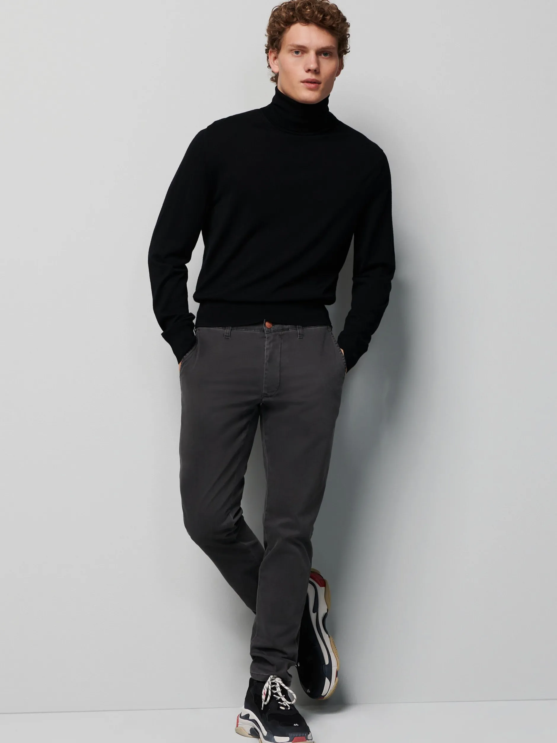 MEYER Herren Chino-Hose - M5 FIT in grau - Länge: lang
