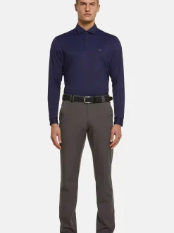 MEYER Herren Poloshirt - Bryson in blau - Ärmel: langarm