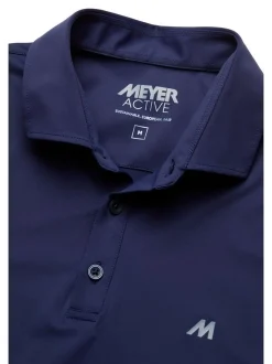 MEYER Herren Poloshirt - Bryson in blau - Ärmel: langarm
